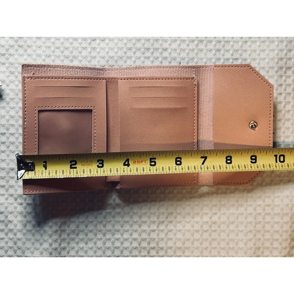 Pink Solid Envelope Wallet with Gold Bow Accent + BONUS Lotion (new)